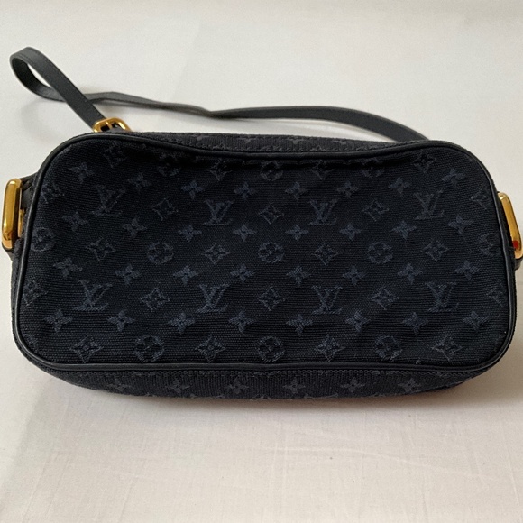 LOUIS VUITTON Vintage Juliette Mini Lin Monogram Canvas Crossbody Navy Blue - Picture 6 of 14